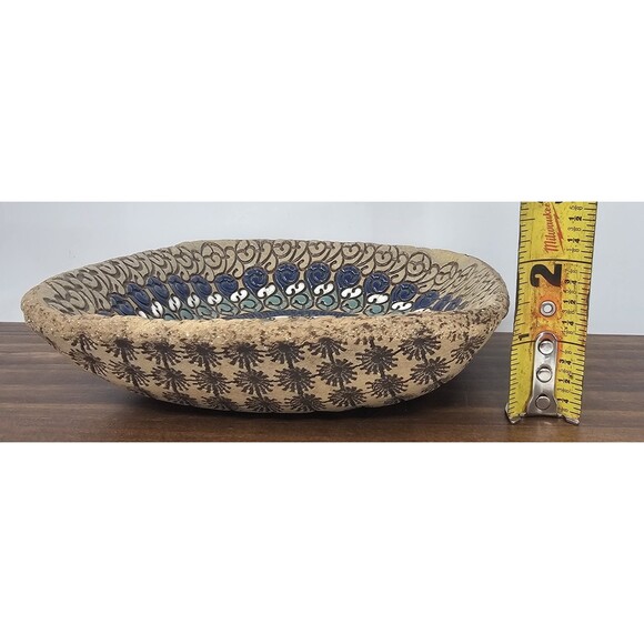 Sweet Little Mandala Marion Pollman Clay Art Rustic Ceramic Trinket Dish - Picture 12 of 13